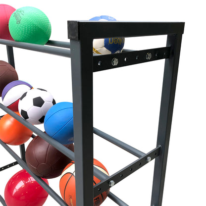 Grevinga® Ballregal mit Lenkrollen