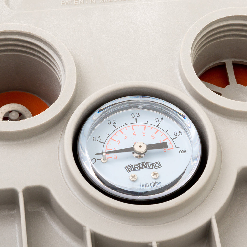 Fußpumpe mit integriertem Manometer