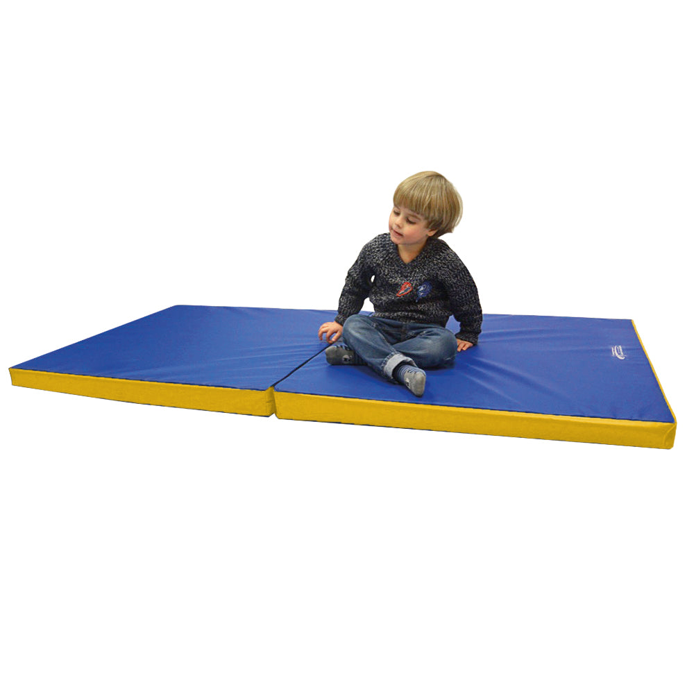 FUN klappbare Turn- und Spielmatte RG35 Anwendung_blau-gelb