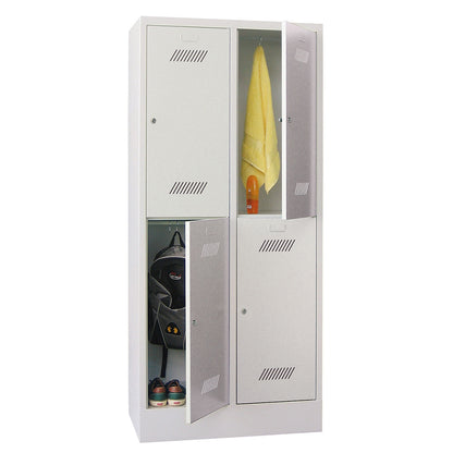 Garderobenschrank-2abteile-4Faecher-sockel-offen