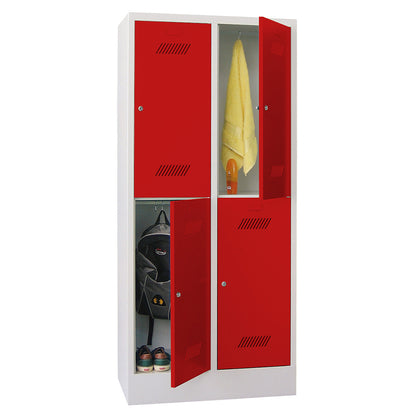 Garderobenschrank-2abteile-4Faecher-sockel-offen
