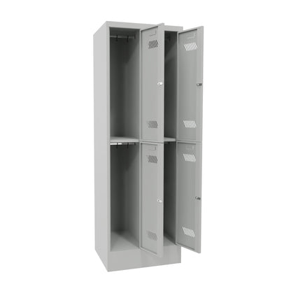 Garderobenschrank-2abteile-4Faecher-sockel-offen