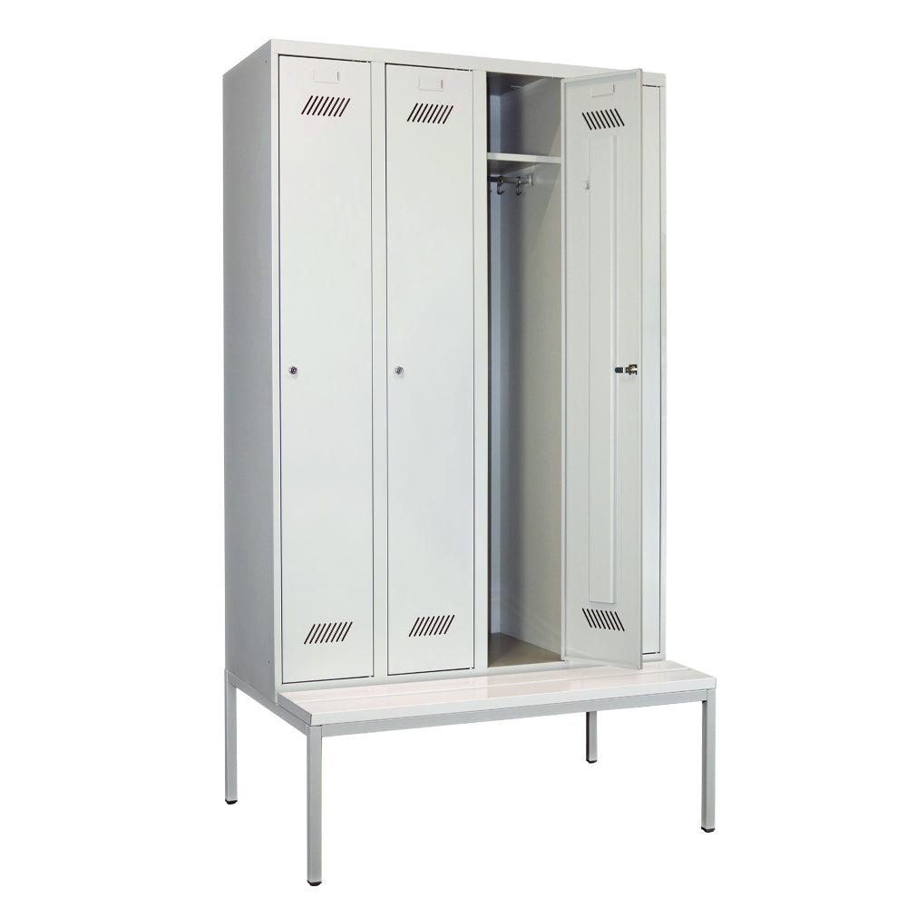 Garderobenschrank-4Abteile-Sitzbank-offen_150045