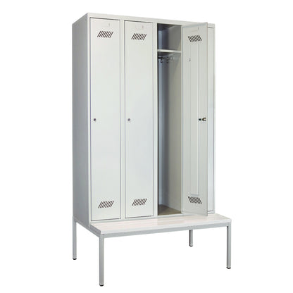 Garderobenschrank-4Abteile-Sitzbank-offen_150045
