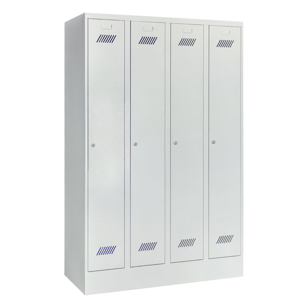 Garderobenschrank-4Abteile-mit-Sockel-geschlossen
