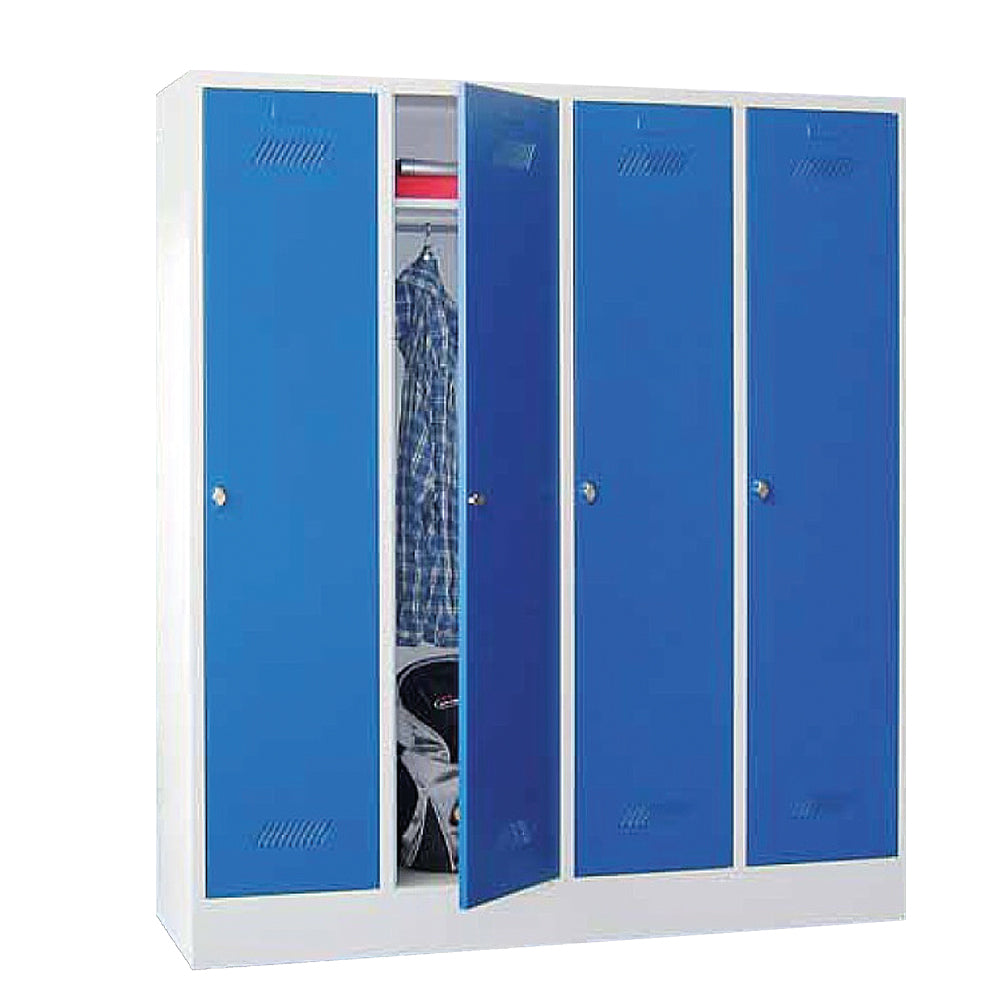 Garderobenschrank-4Abteile-mit-Sockel-offen