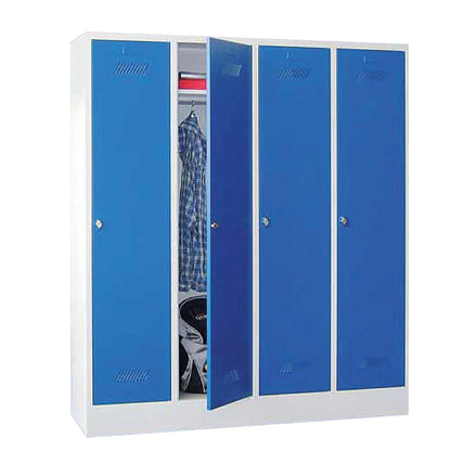 Garderobenschrank-4Abteile-mit-Sockel-offen