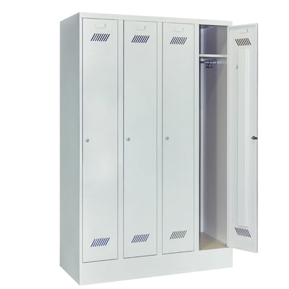 Garderobenschrank-4Abteile-mit-Sockel-offen