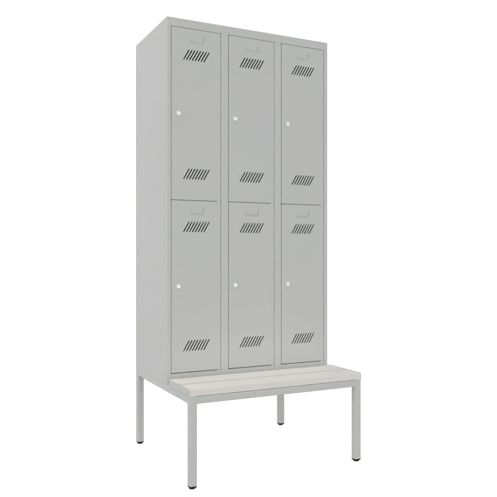 Garderobenschrank-6Fcher-Sitzbank-geschlossen