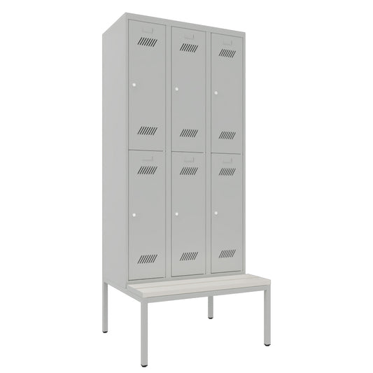 Garderobenschrank-6Fcher-Sitzbank-geschlossen