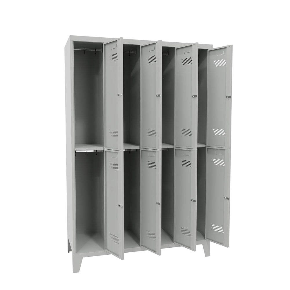 Garderobenschrank-mit-Fuss-4Abteile-8Faecher-offen