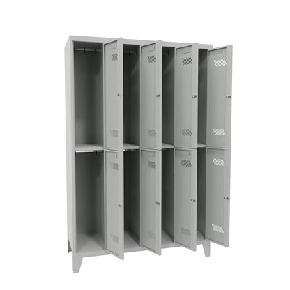 Garderobenschrank-mit-Fuss-4Abteile-8Faecher-offen
