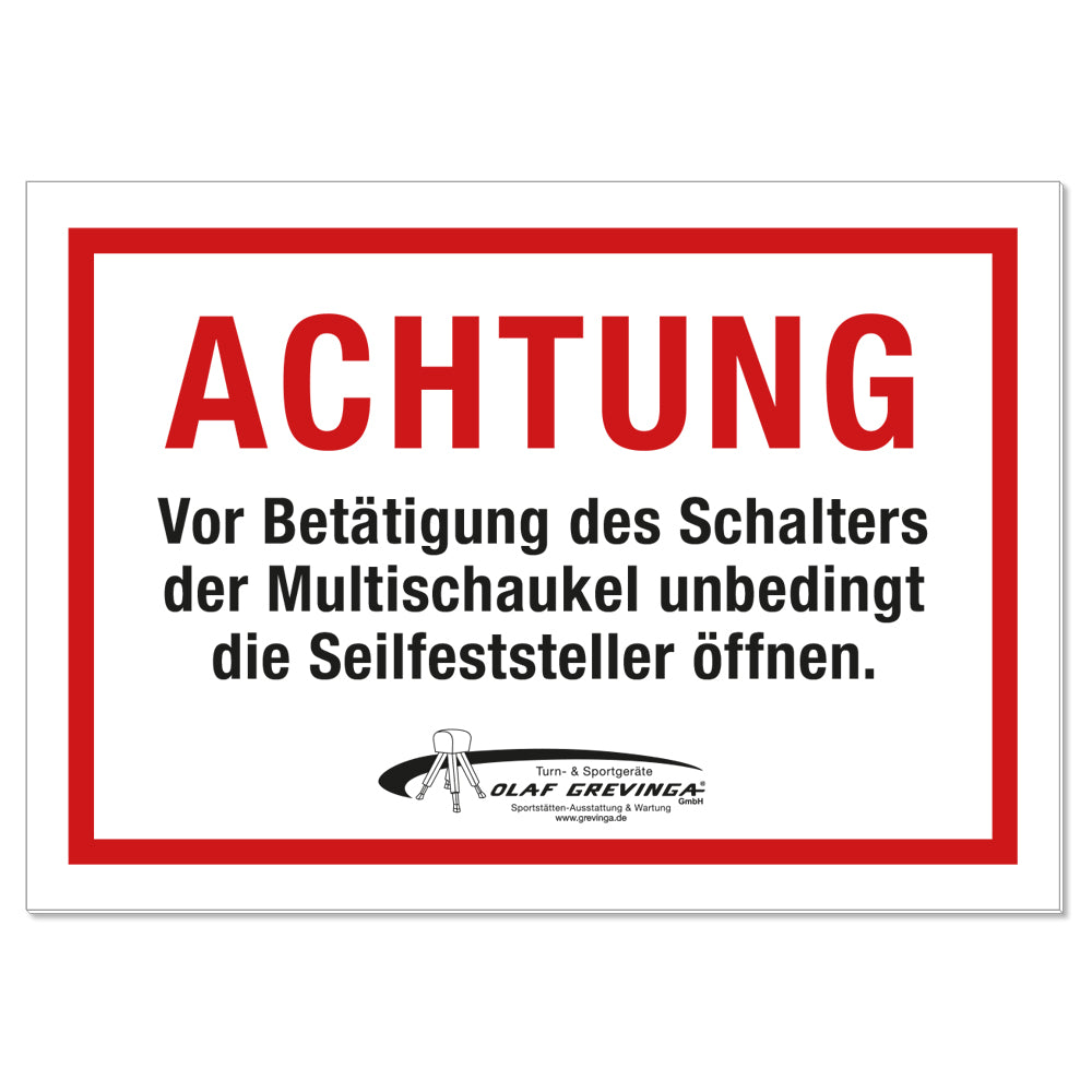 Hinweisschild Schalter Multischaukel