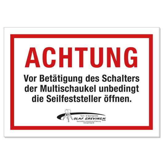 Hinweisschild Schalter Multischaukel