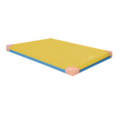 Leichtturnmatte FUN RG 80_150x100 cm Lederecken_gelb-blau