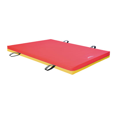 Leichtturnmatte FUN RG 80_150x100 cm Tragschlaufen_rot-gelb