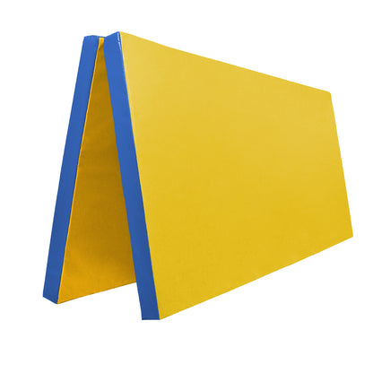 Turn- und Spielmatte klappbar zweifarbig RG22 200x200 cm_gelb-blau