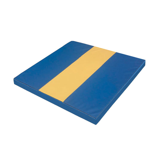 Turnmatte-Streifen-blau-gelb Rand blau