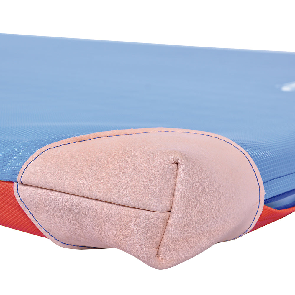 Turnmatte FUN RG 120_Detail Lederecke_blau-rot