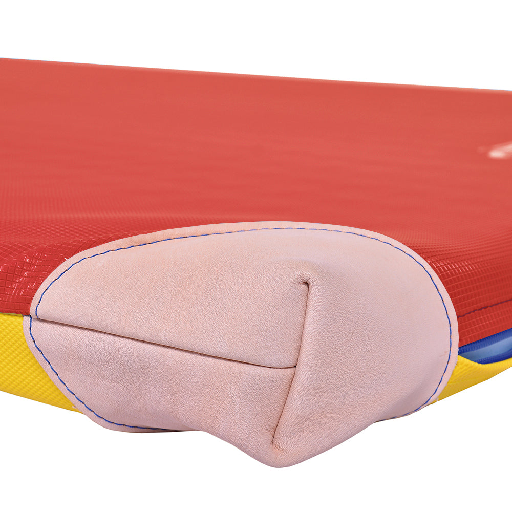 Turnmatte FUN RG 120_Detail Lederecke_rot-gelb