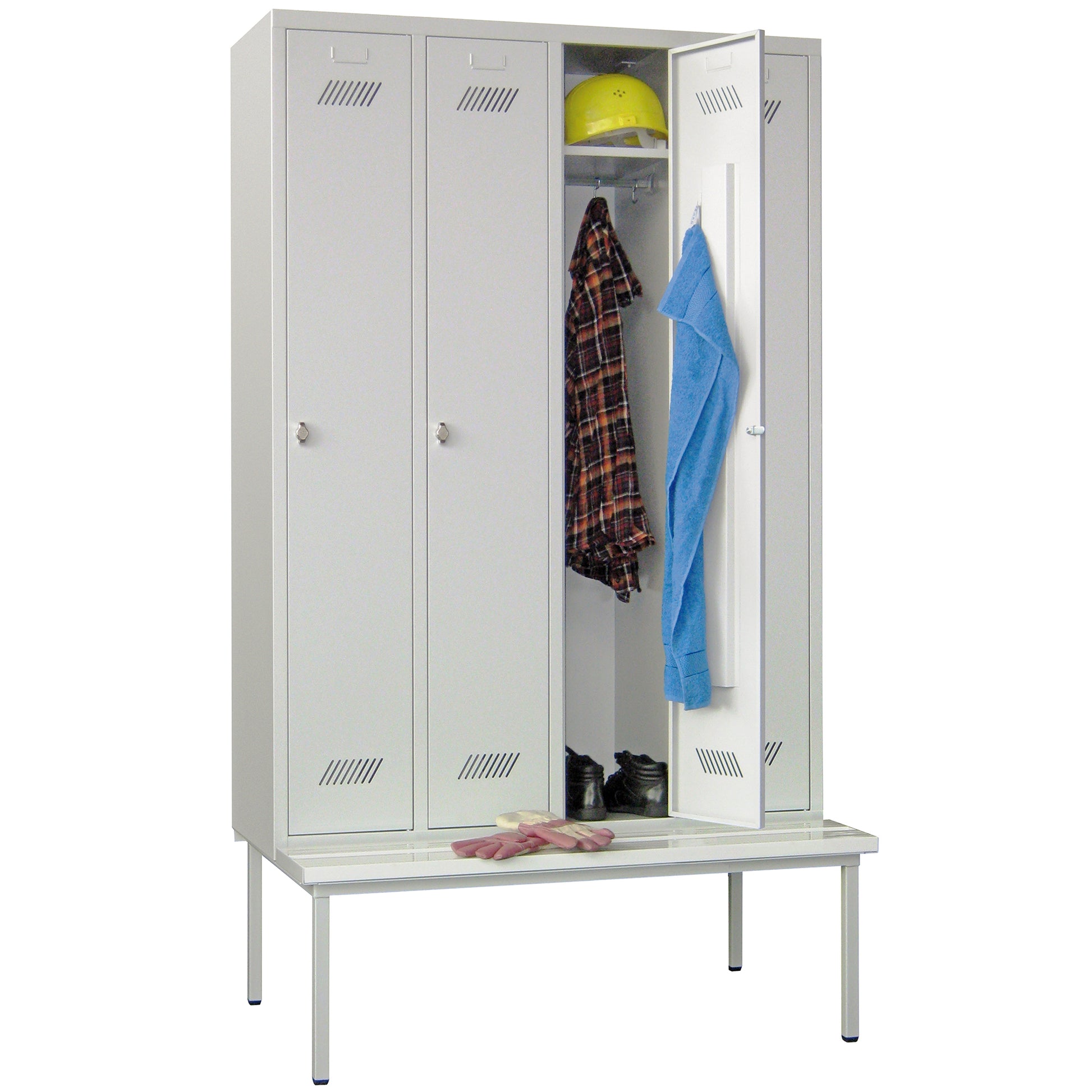 Garderobenschrank mit untergebauter Sitzbank